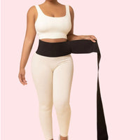 PRECIOUS Bandage Body Shaper Wrap Lumbar Waist Support Belt Trimmer Black UK